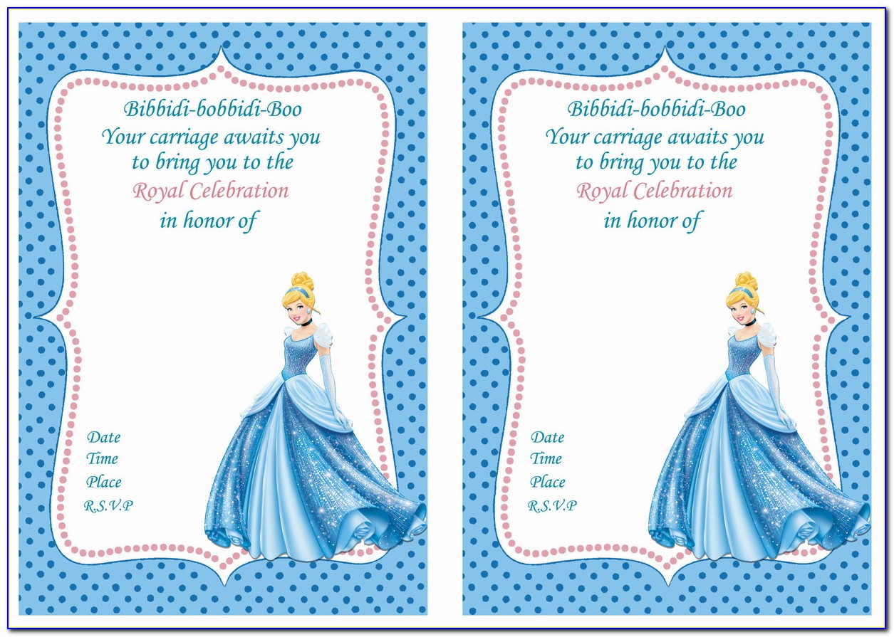 Cinderella Birthday Invitation Templates