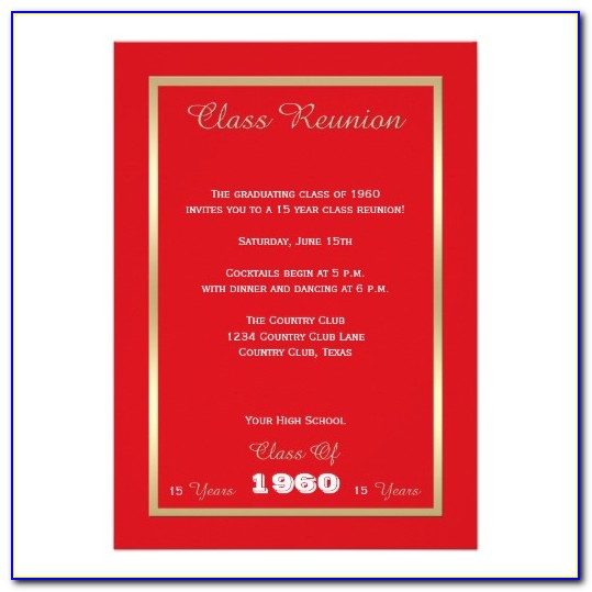 Class Reunion Invitation Templates Free