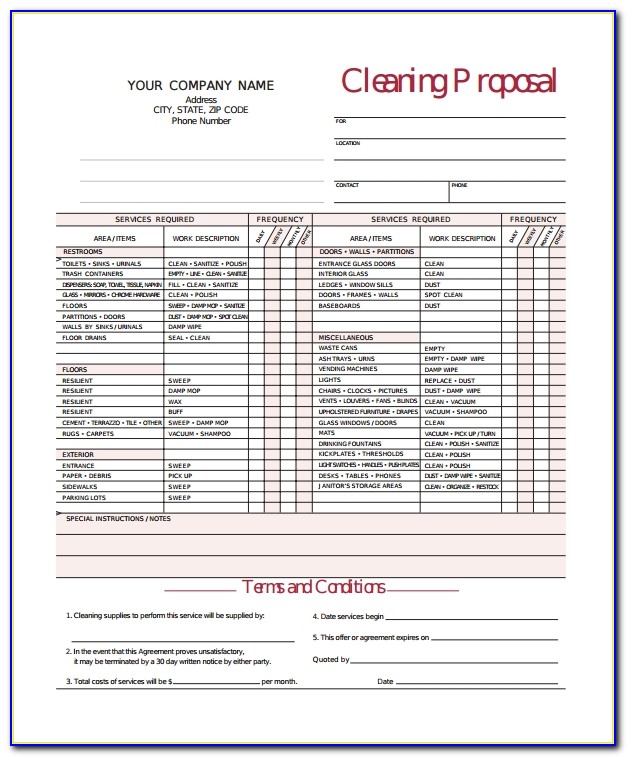 Cleaning Quotation Template Excel