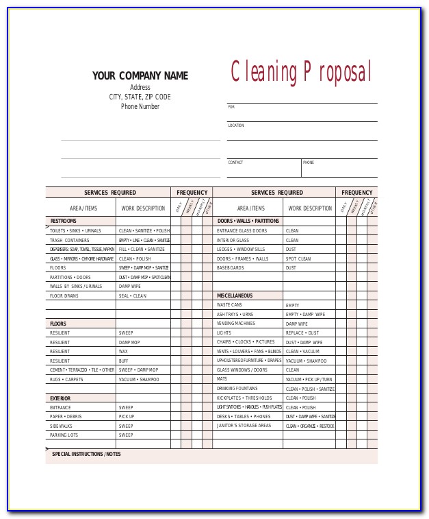 Cleaning Quotation Template Pdf