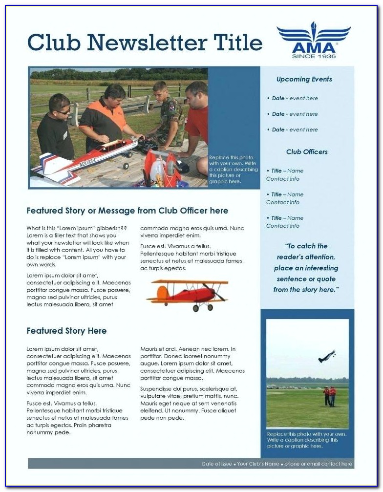 Club Newsletter Templates Word