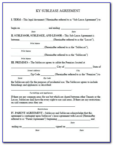 Commercial Sublease Agreement Template Nz Free