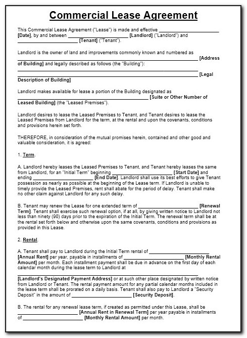 Commercial Sublease Agreement Template Word Uk