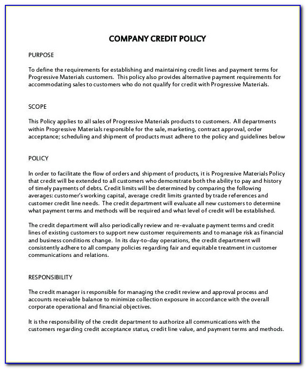 Company Credit Card Policy Template Uk