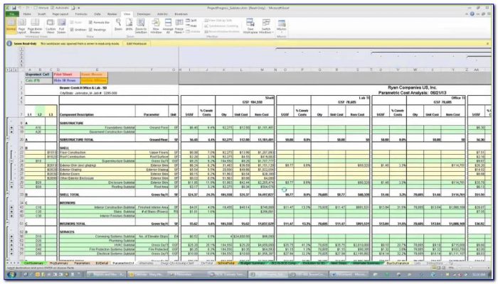 Construction Estimating Spreadsheet Template