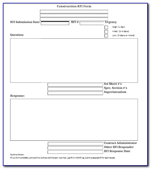 Construction Request For Information Template Word