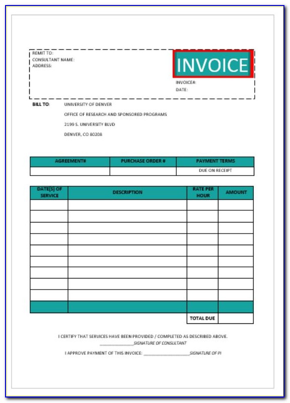 Consulting Invoice Template Australia