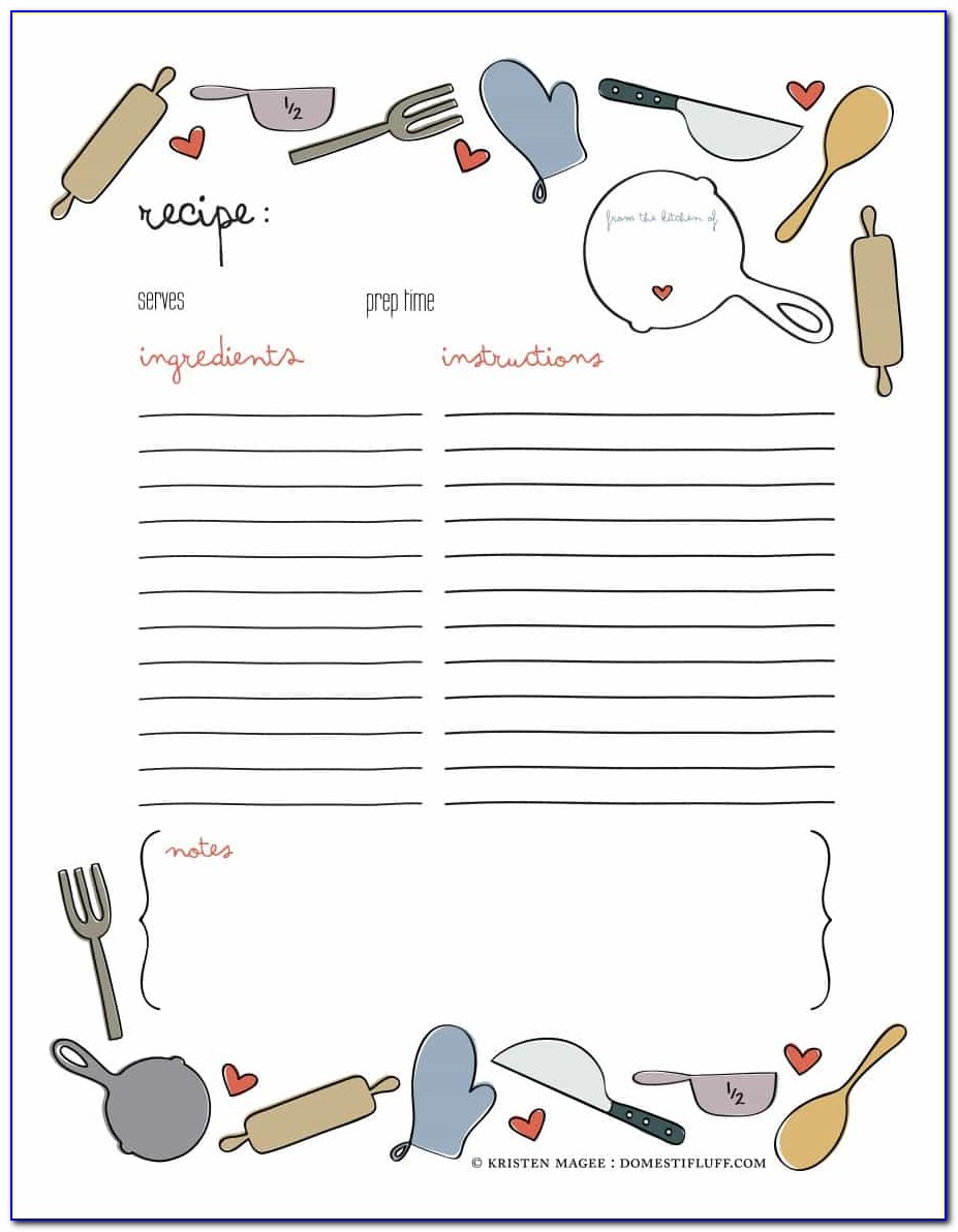 Cookbook Recipe Template