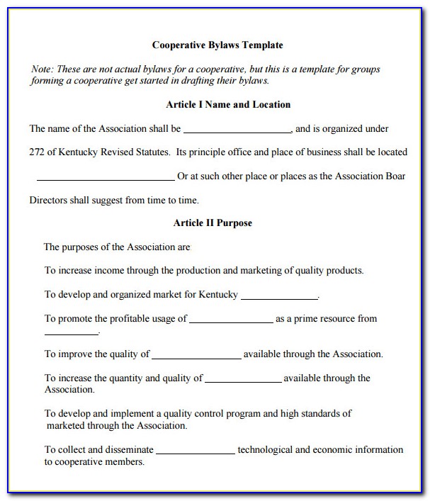 Corporate Bylaw Template