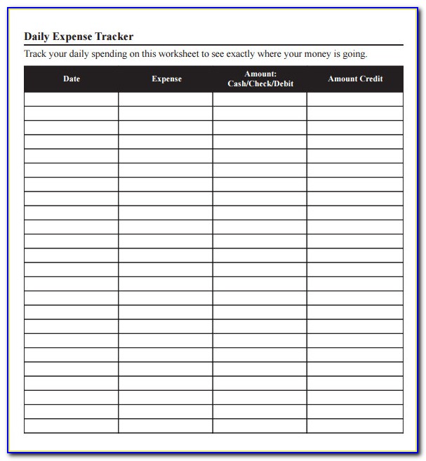 Daily Expense Tracker Template Excel