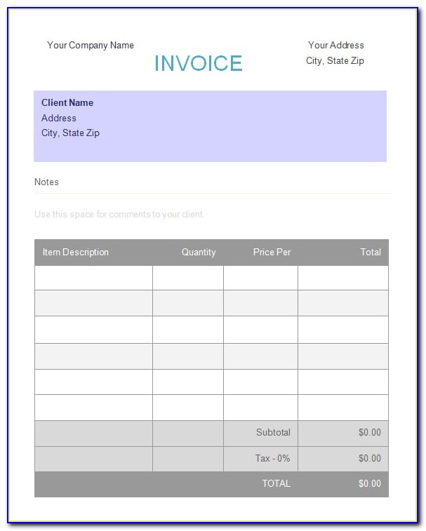 Deposit Invoice Template Word