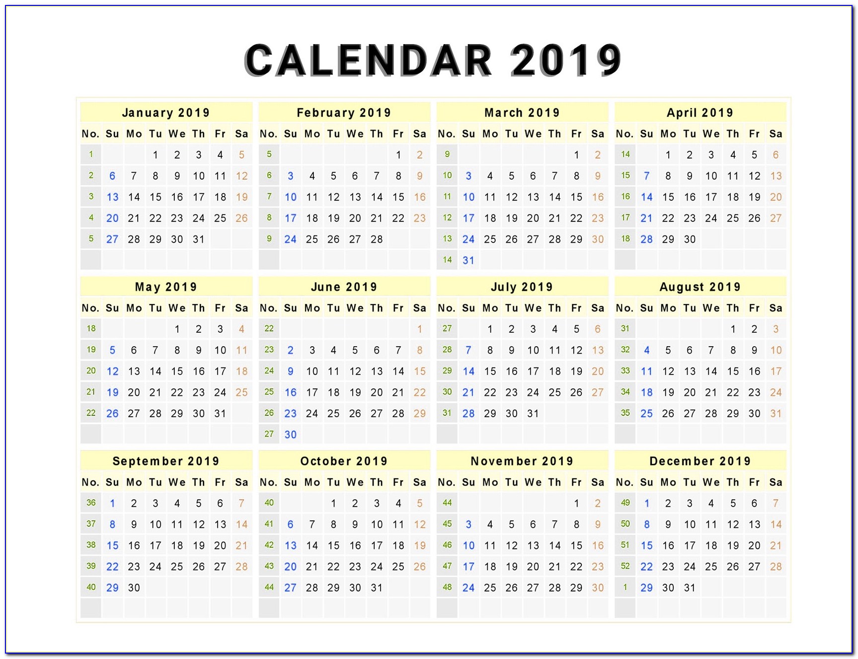 Desk Calendar Template 2017