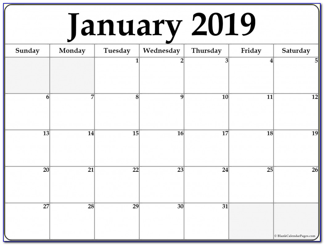 January 2019 Office Desk Calendar January 2019 Free Printable Blank Calendar Collection