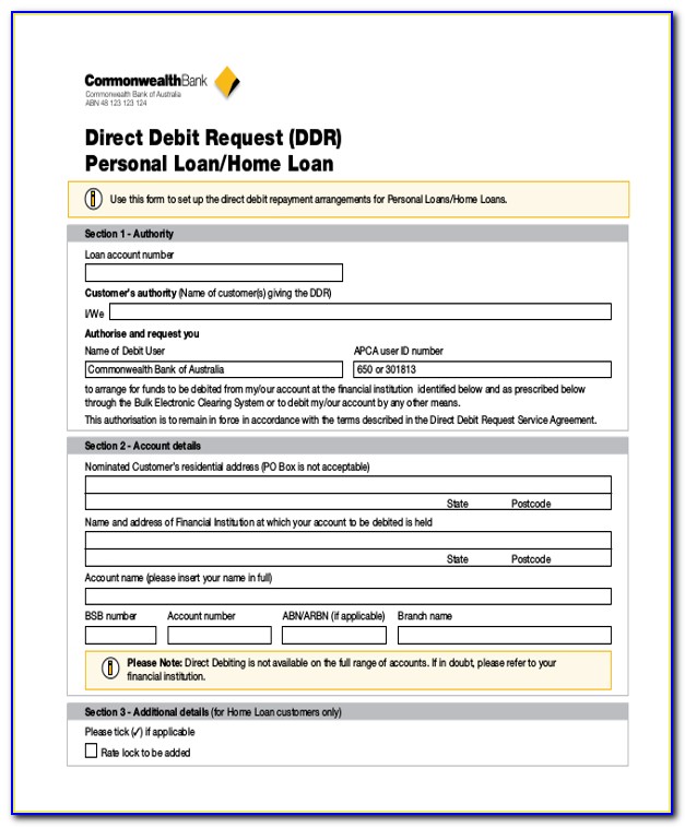 Direct Debit Authorization Form Template
