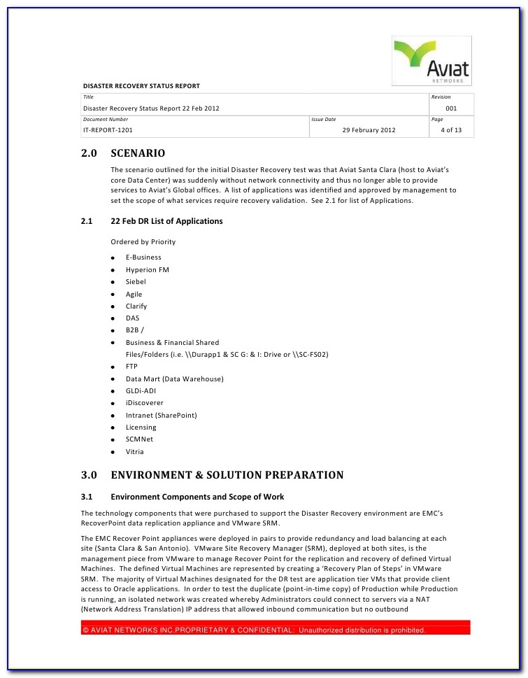Disaster Recovery After Action Report Template