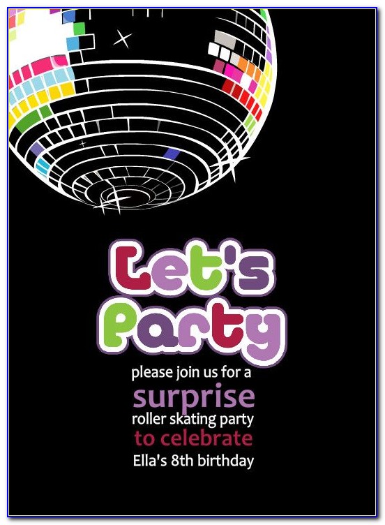Disco Birthday Party Invitation Templates Free