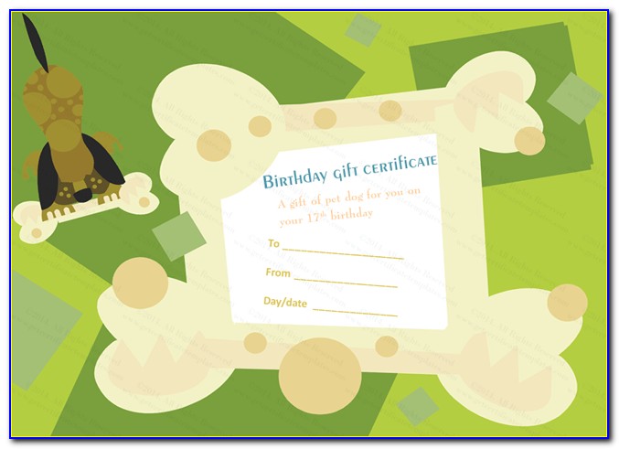 Dog Grooming Gift Certificate Template Free