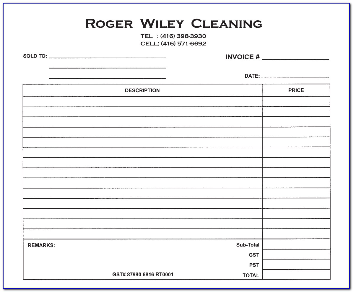 Dry Cleaner Receipt Template