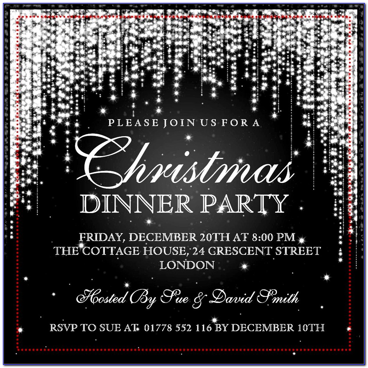 Elegant Christmas Party Invitation Template Free Download