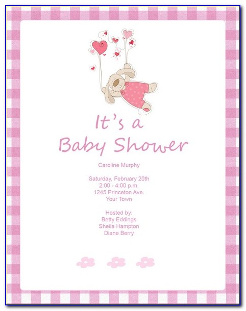 Elephant Girl Baby Shower Invitations Templates