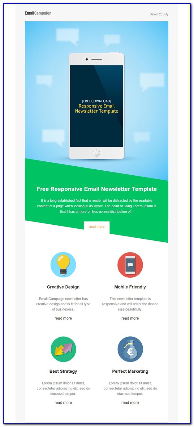 Email Newsletter Template Psd