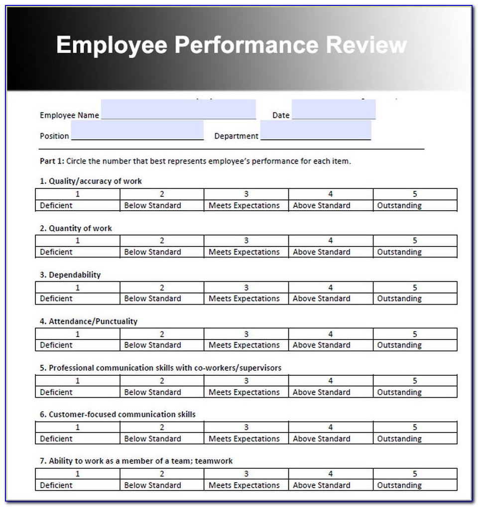 Employee Performance Log Template Excel