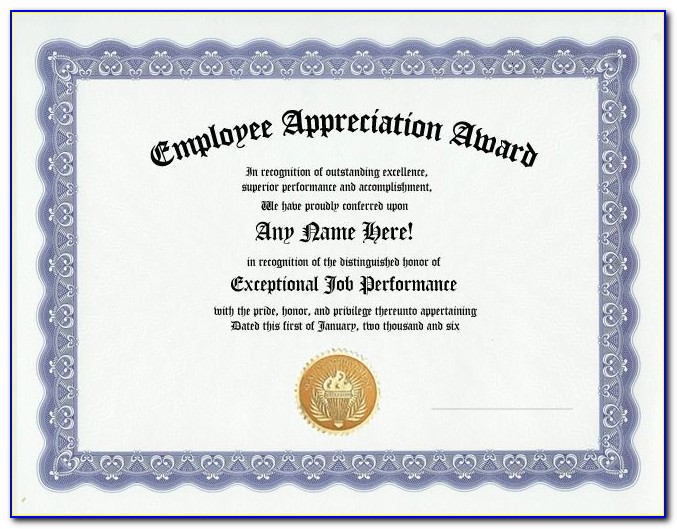 Employee Recognition Award Template