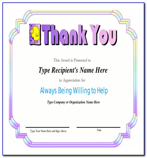 Employee Recognition Certificate Template Free