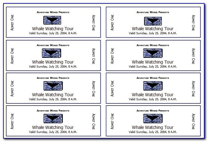 Event Ticket Template Templates For Microsoft Word