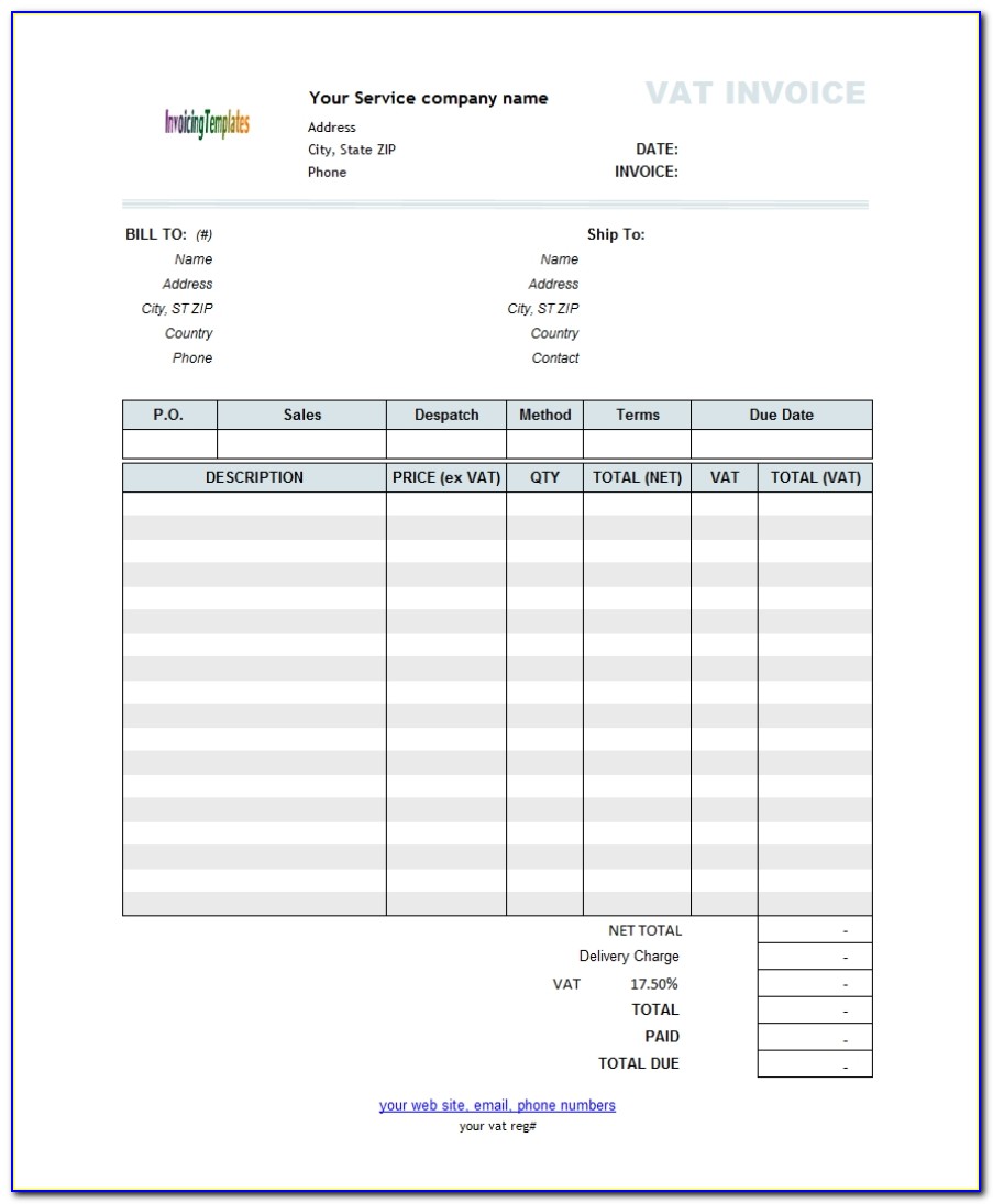 Template For Invoice For Services Rendered Invoice Template Free Template For Invoice For Services Rendered