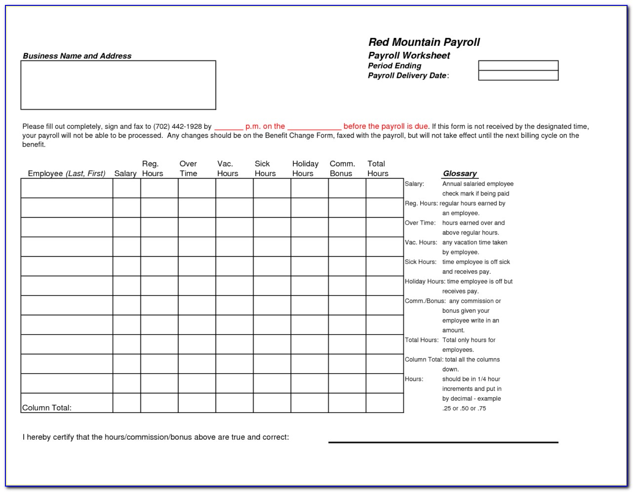 Excel Payroll Template Download