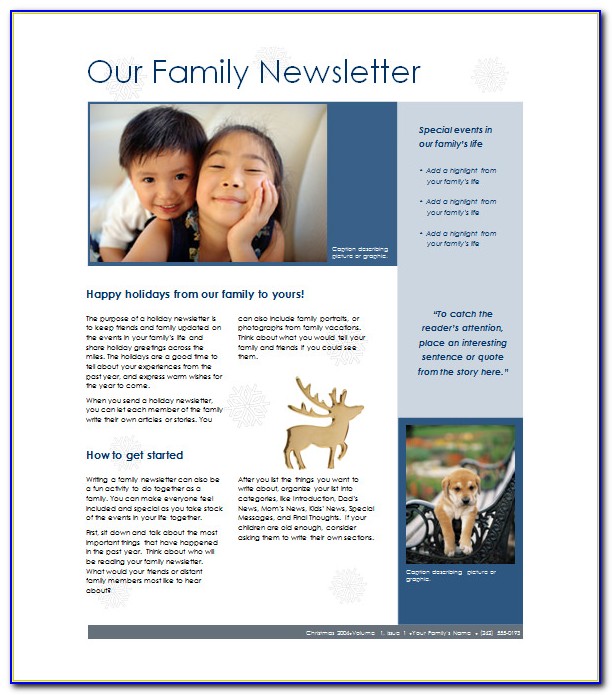 Family Reunion Newsletter Templates Free