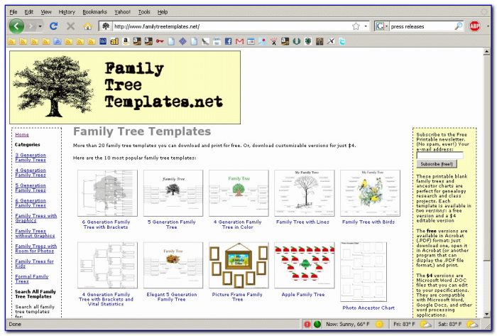 Family Tree Web Templates Free
