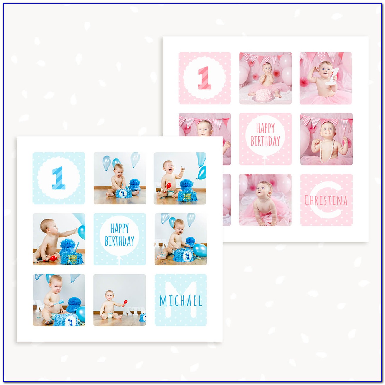 First Birthday Photo Collage Templates