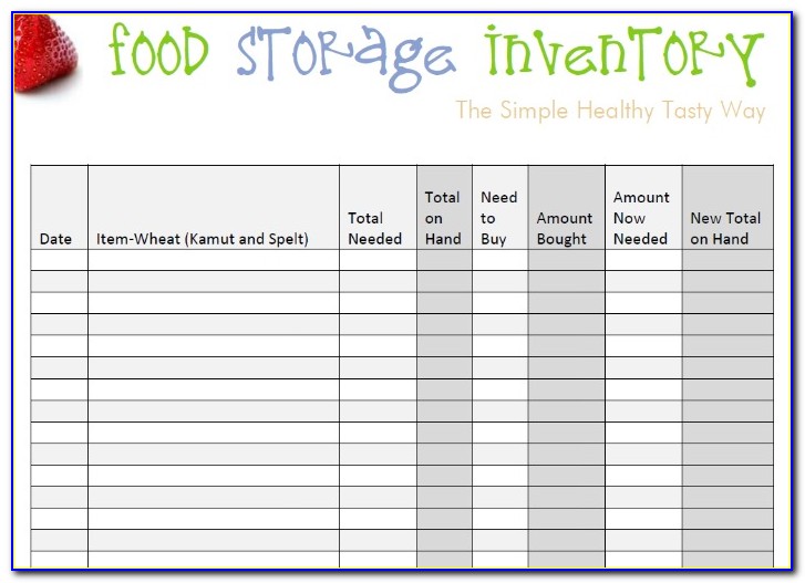 Food Inventory Excel Template Free
