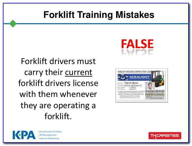 Forklift License Template Word