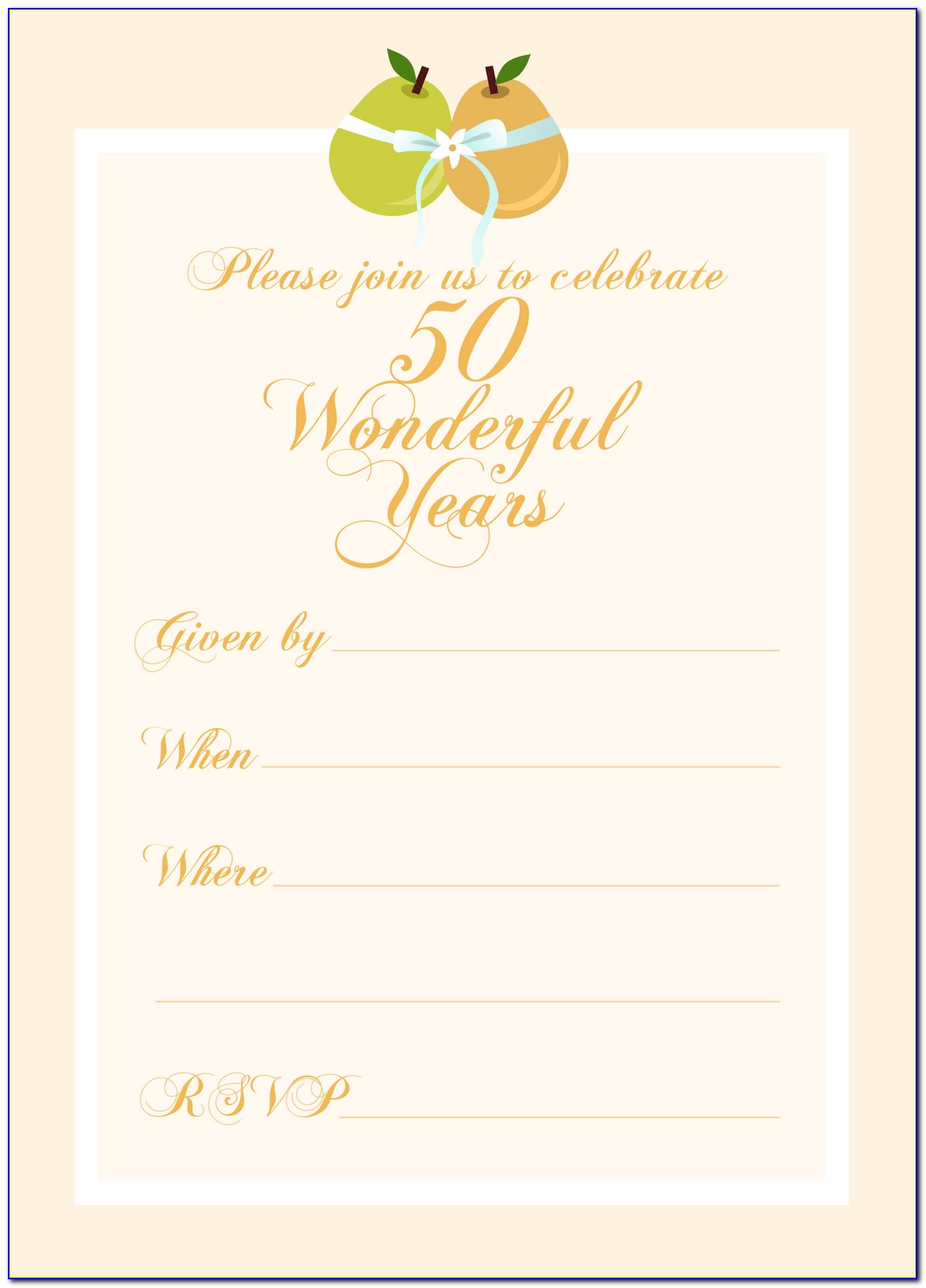 Free 50th Anniversary Invitation Templates