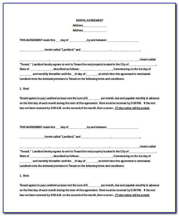 Free Apartment Rental Agreement Template