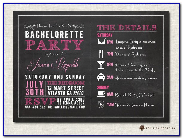 Free Bachelorette Invitation Templates Printable