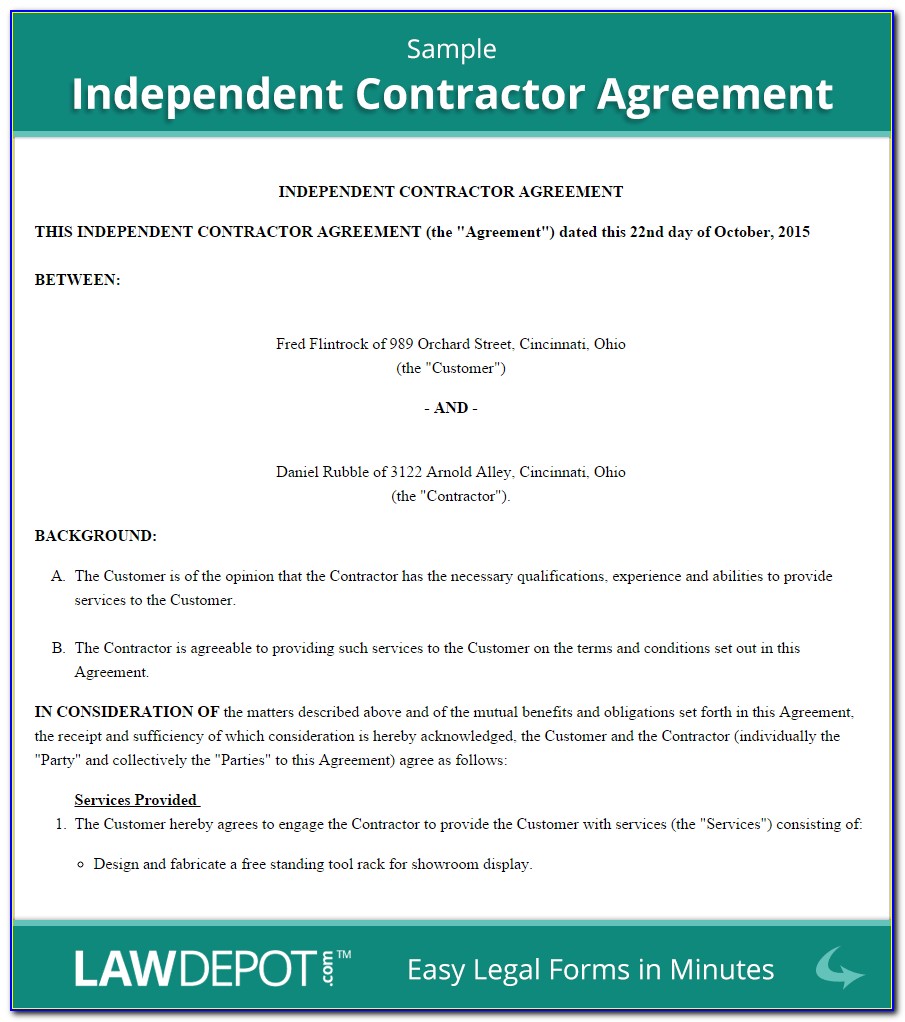Free Basic Independent Contractor Agreement Template