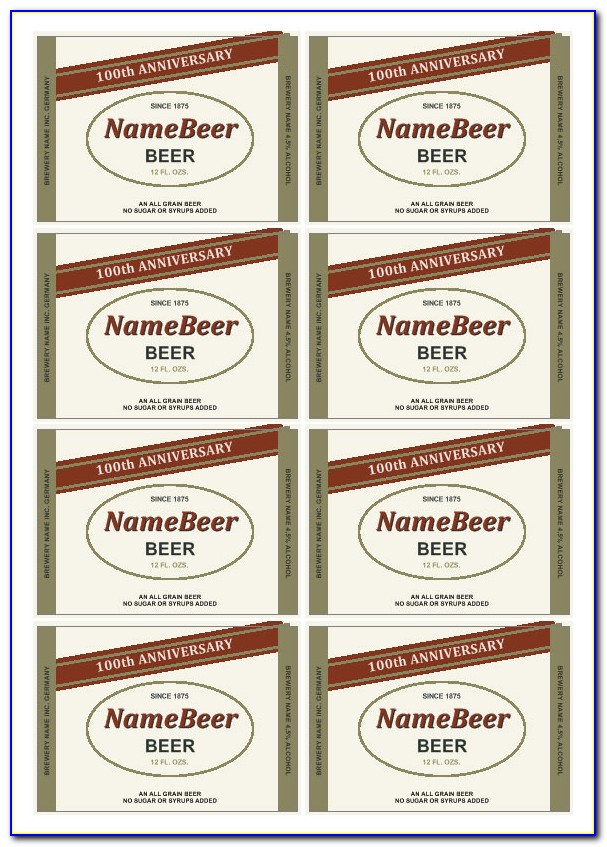 Free Beer Bottle Label Template Photoshop