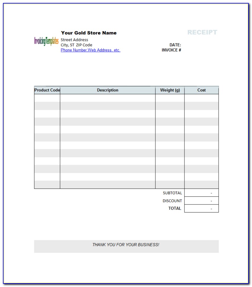Free Blank Invoice Word Document