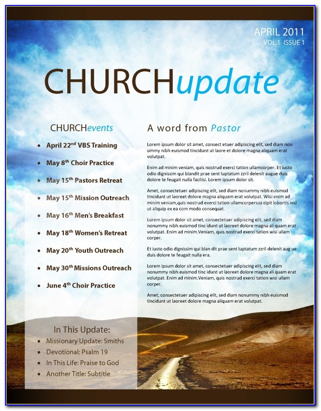 Free Church Newsletter Templates Publisher