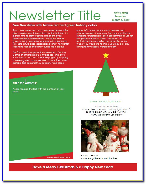 Free Download Christmas Newsletter Templates