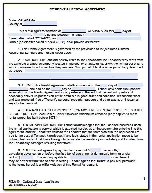 Free Downloadable Rental Agreement Template