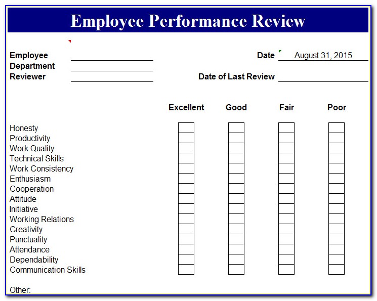 Free Employee Appraisal Template