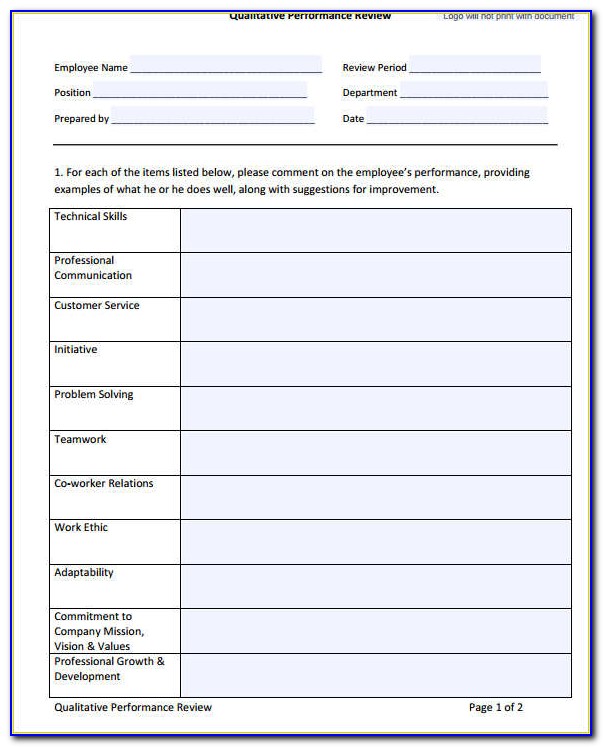 Free Employee Evaluation Template Excel