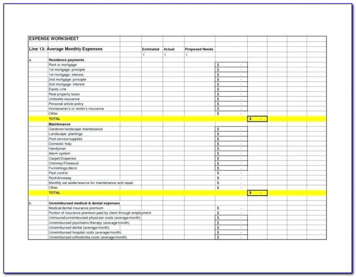 Free Expenses Spreadsheet Template For Small Business