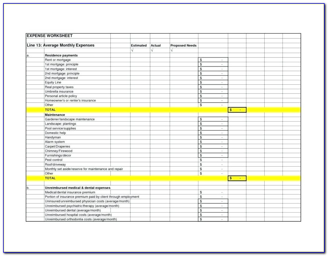 Free Expenses Spreadsheet Template For Small Business