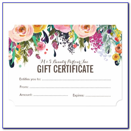 Free Floral Gift Certificate Template